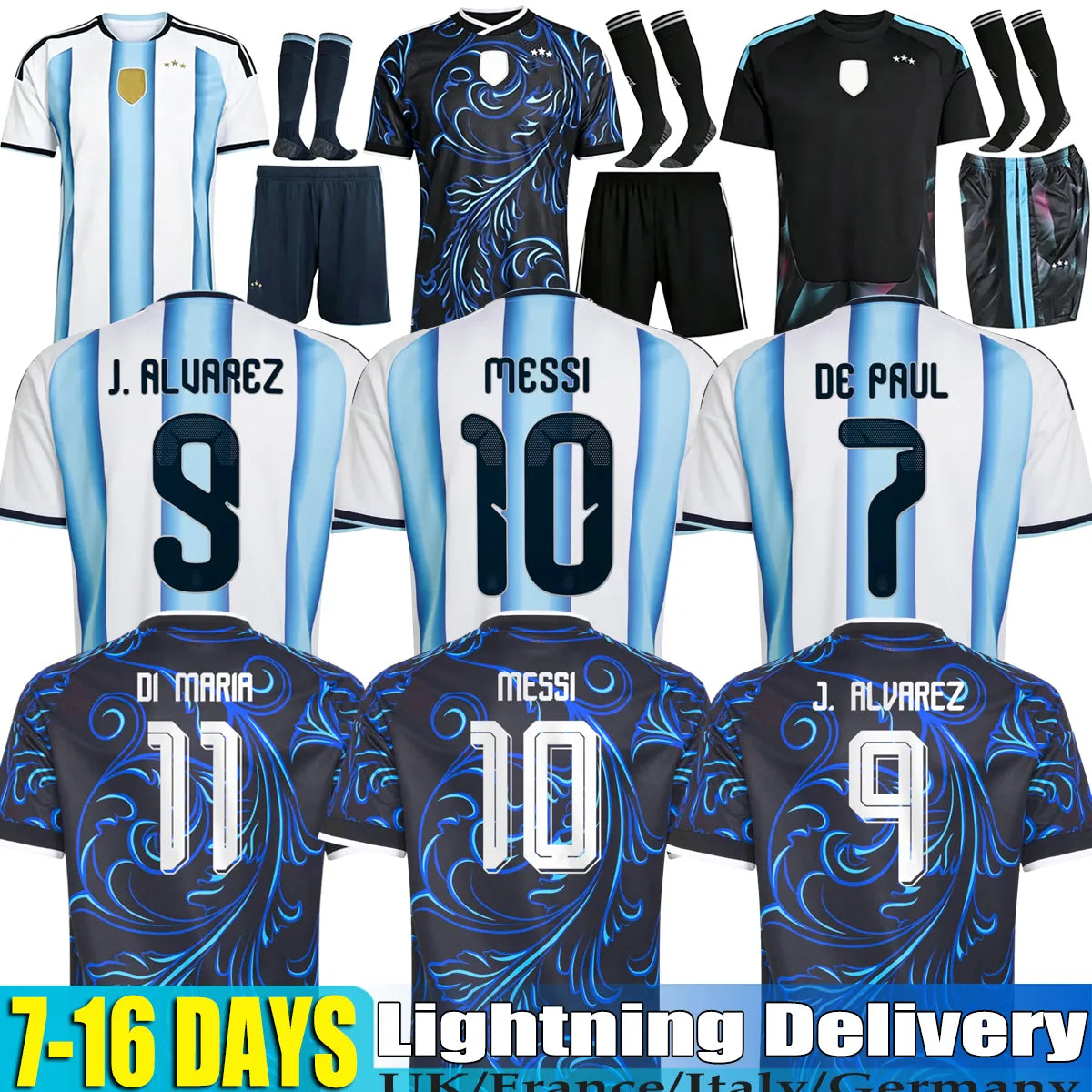 Portugal 2026 World Cup Jersey Argentina World Cup 2026 Soccer Jerseys MESSI GARNACHO DE PAUL National Team MARTINEZ KUN AGUERO Maradona Football Shirts 26 27 Women Men Kids Kit - SitterJersey.com