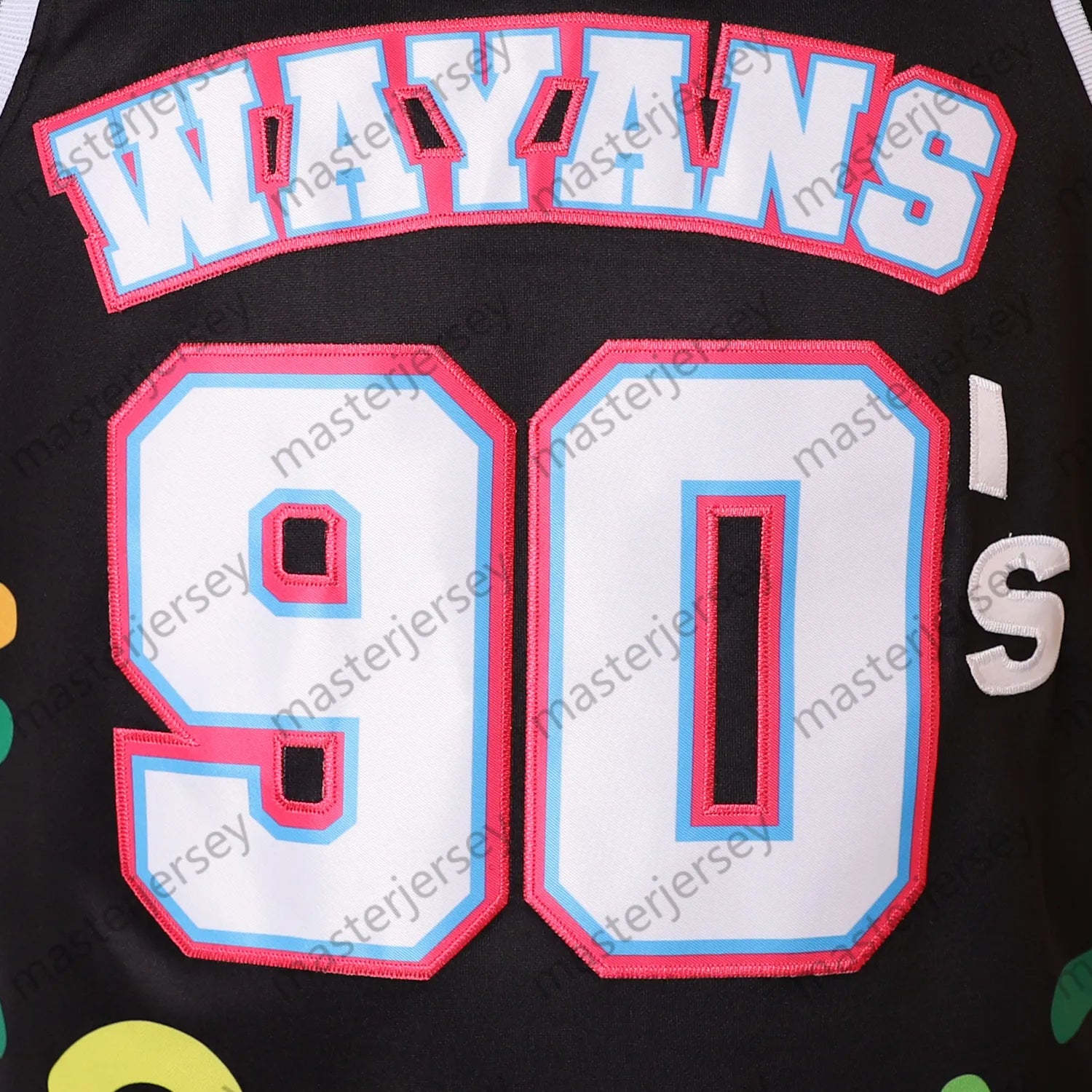 Men's 90 Wayans Basketball Jersey Black Movie Mesh Sleeveless Stitched Spot Good - SitterJersey.com