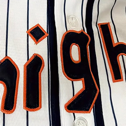 Men's Vintage #9 Knights White Baseball Jersey - Retro, Polyester, Machine Washa - SitterJersey.com