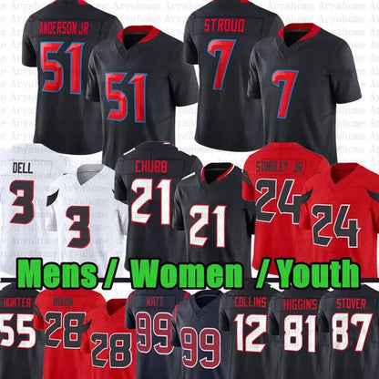 CJ Stroud Will Anderson Jr Football Jersey Nico Collins Pierce Tank Dell Daniell - SitterJersey.com