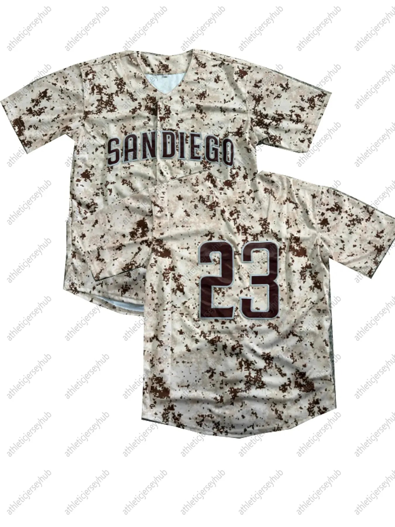 Vintage Sports Baseball Jersey Shirt - Polyester 100%, V-Neck, Embroidered Numbe - SitterJersey.com