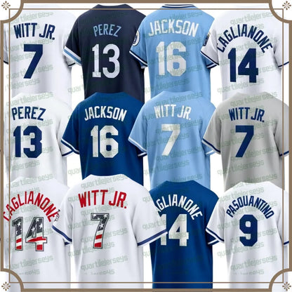 7 Bobby Witt Jr. 2026 Fourth Of July Royal Jerseys Salvador Perez Jonathan India - SitterJersey.com