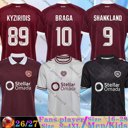 26 27 Heart of Midlothian Soccer Jerseys Hearts Home Fans BOYCE SHANKLAND DEVLIN - SitterJersey.com