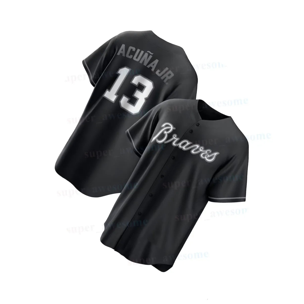 Ronald Acuna Jr Braves Baseball Jersey Matt Olson Ozzie Albies Austin Riley Chri - SitterJersey.com
