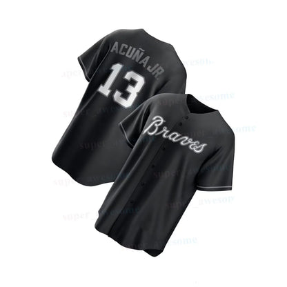 Ronald Acuna Jr Braves Baseball Jersey Matt Olson Ozzie Albies Austin Riley Chri - SitterJersey.com
