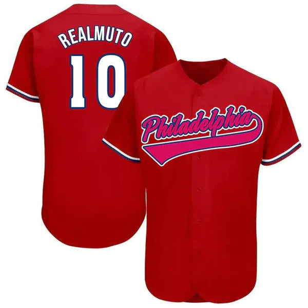 3 Harper 2024 Jerseys Turner Realmuto Nola Red Schwarber Castellanos Custom Jere - SitterJersey.com