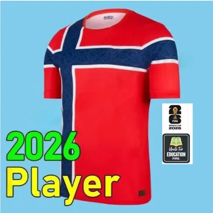 Uruguay Soccer Jersey 2026 4XL Norway Jersey 2026 HAALAND World Cup Soccer Jerseys SORLOTH NUSA AASGAARD HORN MYHRE DONNUM RYERSON MOLLER WOLFE AJER STRAND Norway Kit Home Away Football Shirt - SitterJersey.com