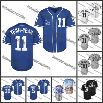 The Sandlot Baseball Jersey 11 Yeah-Yeah Blue Embroidered Baseball Sports Tops B - SitterJersey.com