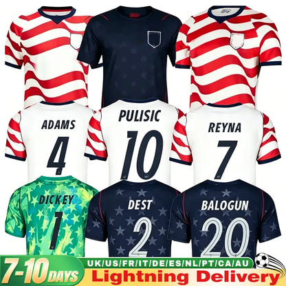USA world cup 2026 soccer jerseys PULISIC REYNA fans players BALOGUN DEST ADAMS  - SitterJersey.com