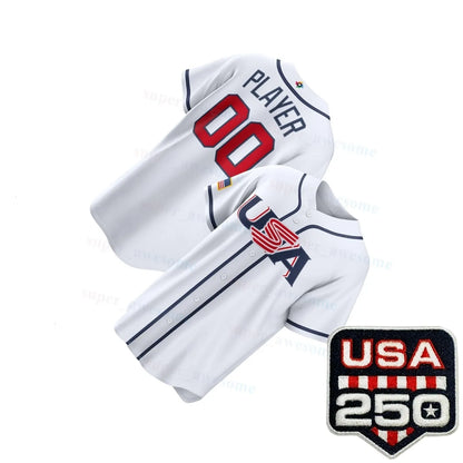 Team USA Baseball Jersey Aaron Judge Paul Skenes Bobby Witt Jr Kyle Schwarber Ca - SitterJersey.com