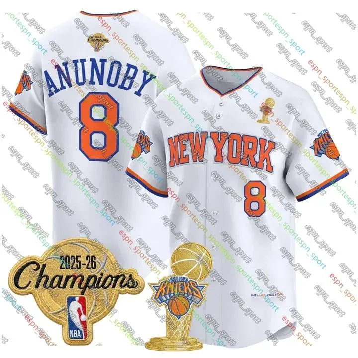 NewYork Knicks 2026 Final Champion Baseball Jersey Jalen Brunson Karl-Anthony To - SitterJersey.com
