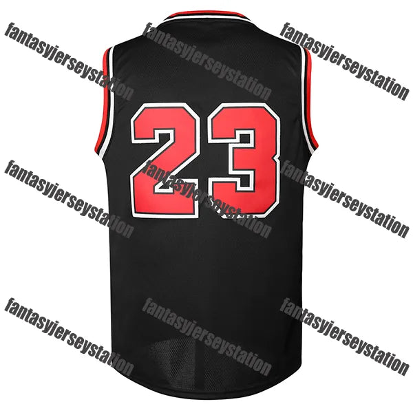Men's Red Basketball Jerseys Chicagoes 23 Black Hip Hop Fashion Embroidered Stit - SitterJersey.com
