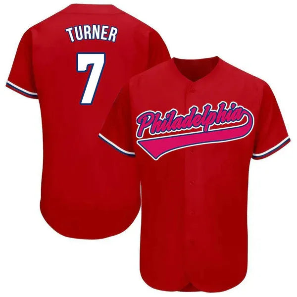 3 Harper 2024 Jerseys Turner Realmuto Nola Red Schwarber Castellanos Custom Jere - SitterJersey.com