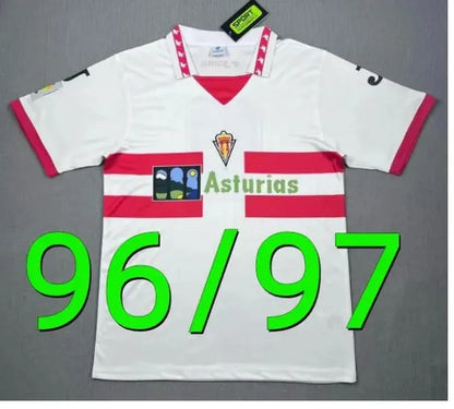 4XL 26 27 Sporting de Gijon Soccer Jerseys 84 86 94 95 96 01 02 08 Retro David V - SitterJersey.com