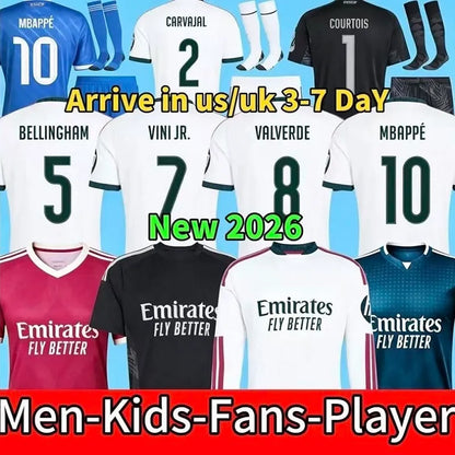 2026 Reals Madrid Soccer Jerseys kids football kits MBAPPE BELLINGHAM VINI JR Sh - SitterJersey.com