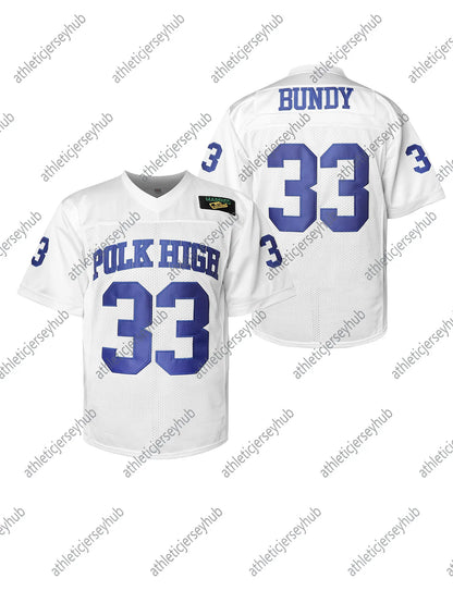 POLK HIGH #33 BUNDY Football Jersey Mens Outdoor American Clothing Soccer Tops M - SitterJersey.com
