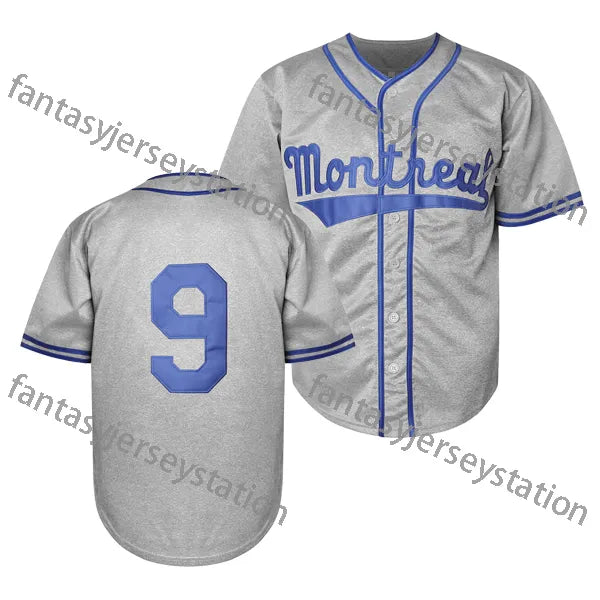 Men's Vintage #9 Knights Baseball Jersey - Retro Gray, Polyester, Machine Washab - SitterJersey.com