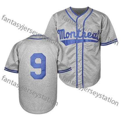 Men's Vintage #9 Knights Baseball Jersey - Retro Gray, Polyester, Machine Washab - SitterJersey.com