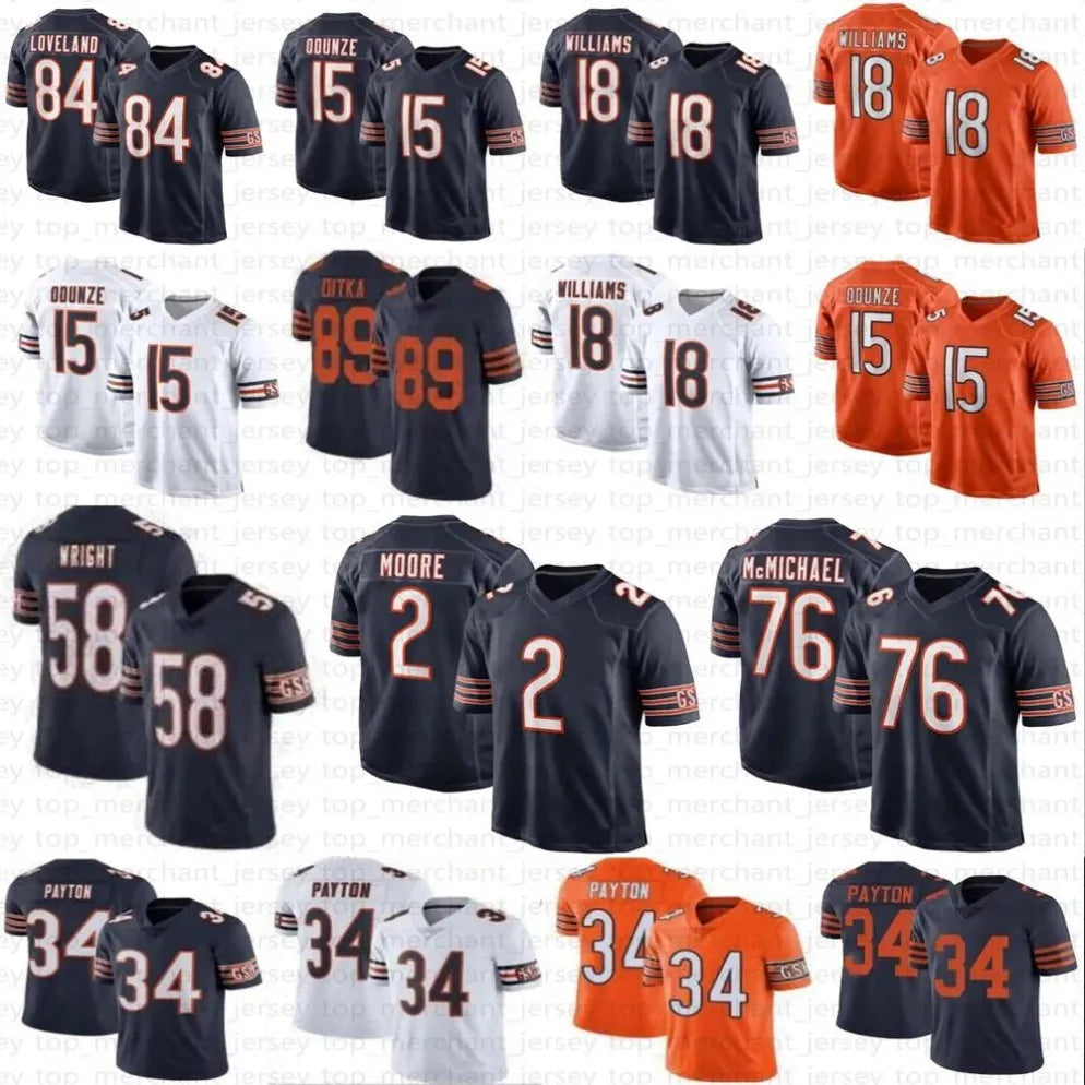 Caleb Williams Rome Odunze Luther Burden III Kyle Monangai Football Jersey Colst - SitterJersey.com