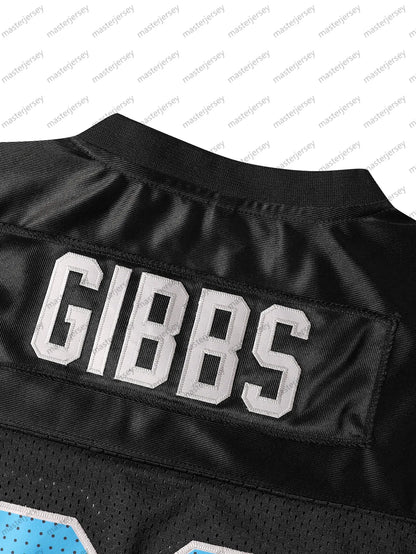 #26 Gibbs Men's Black Classic Embroidered V-Neck Rugby Jersey - Breathable, Shor - SitterJersey.com