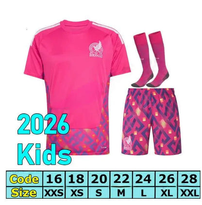 Mexico 2026 World Cup RAUL CHICHARITO Soccer Jersey 26 27 H LOZANO Kids Kit Foot - SitterJersey.com