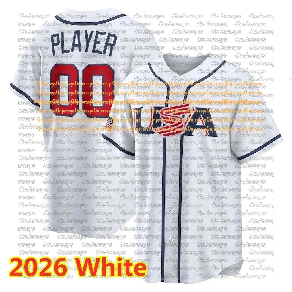 2025 2026 WBC USA Team Baseball Jersey Aaron Judge Bryce Harper Mookie Betts Bob - SitterJersey.com