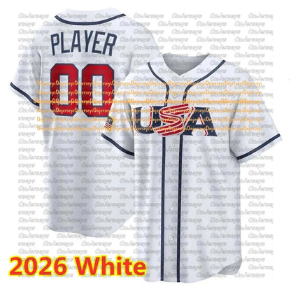 2025 2026 WBC USA Team Baseball Jersey Aaron Judge Bryce Harper Mookie Betts Bob - SitterJersey.com