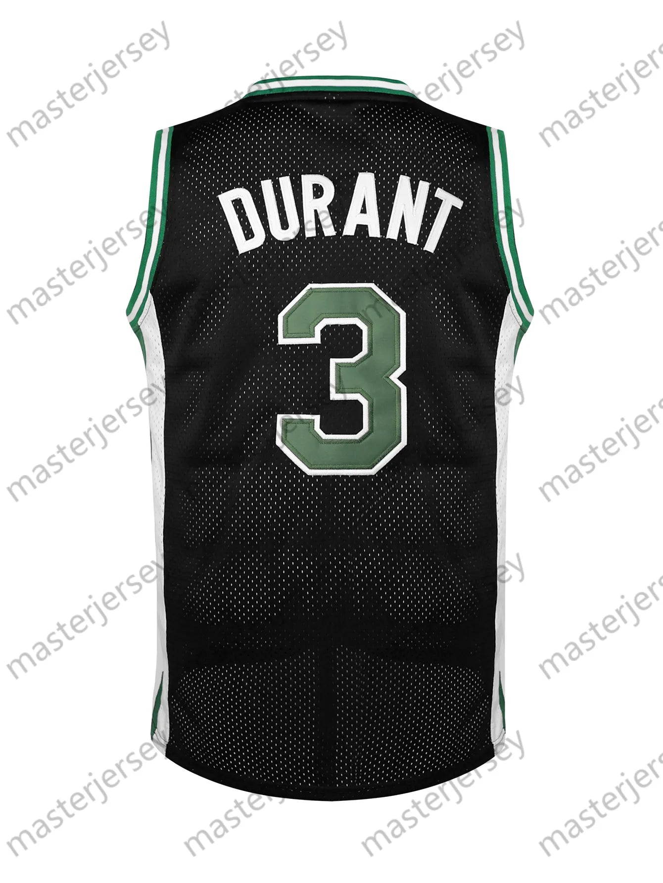 #3 DURANT Men's Basketball Jersey Black Sweatshirt - Embroidered Movie Mesh Slee - SitterJersey.com