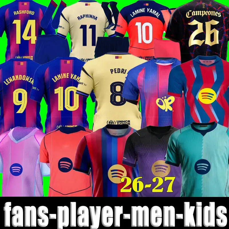 25 26 27 LAMINE YAMAL Lewandowski Soccer Jerseys Raphinha FERRAN 2025 2026 2027  - SitterJersey.com
