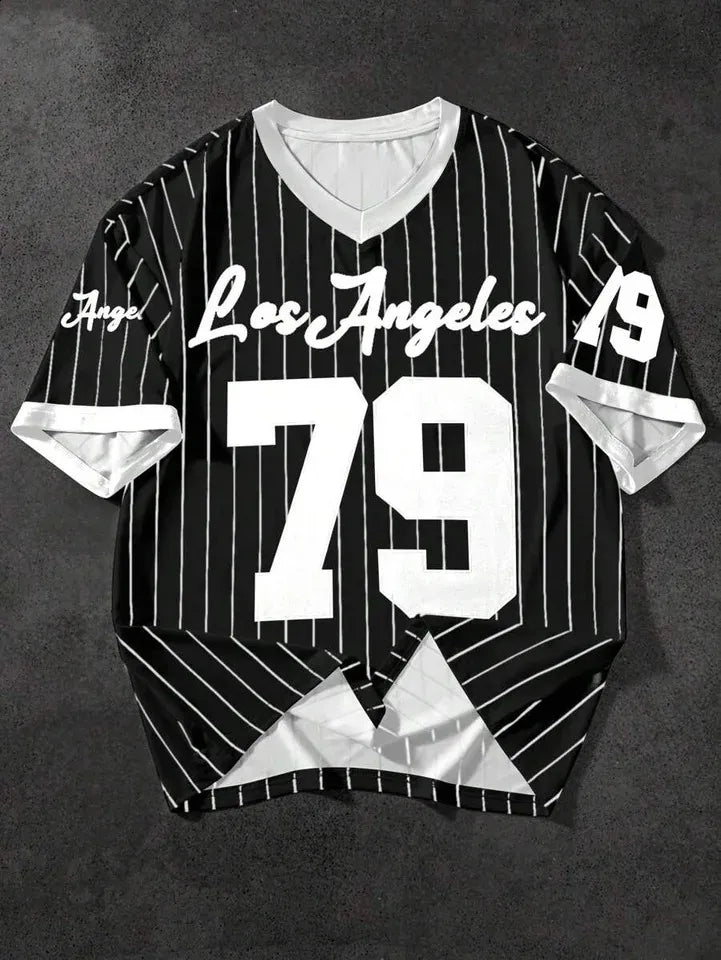 Men's #5 Embroidered Baseball Bench Jersey - V-Neck, Short Sleeve, Polyester Spo - SitterJersey.com