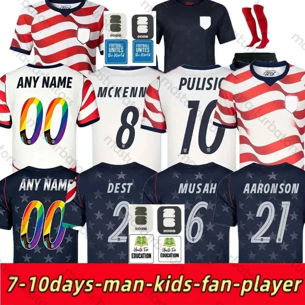 Usa Soccerjersey 2026 World Cup PULISIC BALOGUN Jersey AARONSON WRIGHT ARFSTEN D - SitterJersey.com