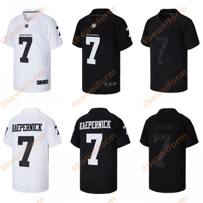 Comfy Letter and Number 7 Embroidery KAEPERNICK Short Sleeve V-Neck Football Jer - SitterJersey.com
