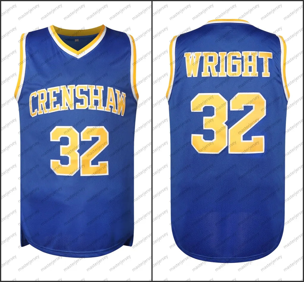 #32 WRIGHT Men's Basketball Jersey Sweatshirt - Embroidered Movie Mesh Letters \ - SitterJersey.com