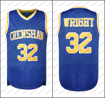 #32 WRIGHT Men's Basketball Jersey Sweatshirt - Embroidered Movie Mesh Letters \ - SitterJersey.com