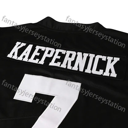Comfy Letter and Number 7 Embroidery KAEPERNICK Short Sleeve V-Neck Football Jer - SitterJersey.com