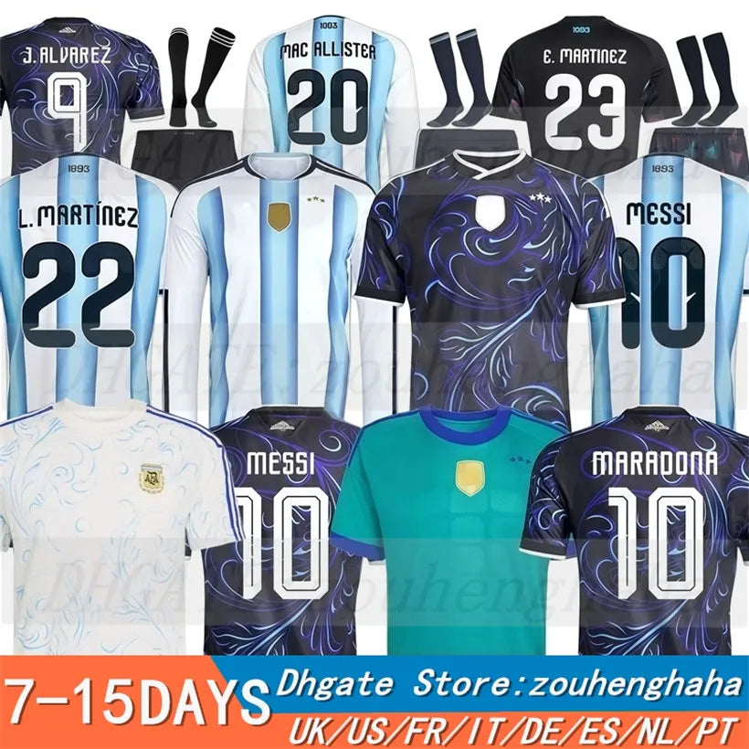 ArgentinaS World Cup soccer Jerseys 26 27 MARADONA J. ALVAREZ FC Men Kids footba - SitterJersey.com