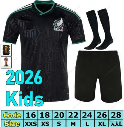 Mexico 2026 World Cup RAUL CHICHARITO Soccer Jersey 26 27 H LOZANO Kids Kit Foot - SitterJersey.com