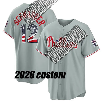 USA 250 Fourth of July philadelphie phillie jersey 3 Bryce Harper 10 Realmutos 7 - SitterJersey.com