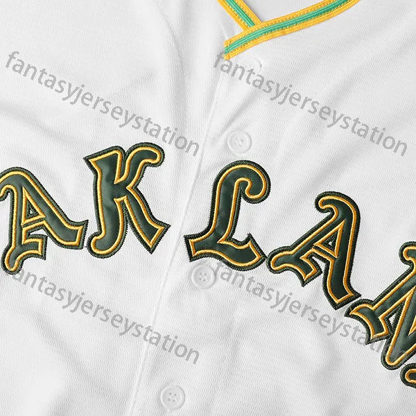 Men's Oakland Letter and Number 9 Embroidered White Sleeveless Baseball Jersey,  - SitterJersey.com