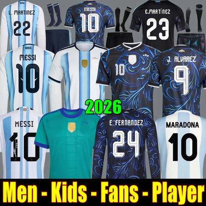 ArgentinaS World Cup soccer Jerseys 26 27 MARADONA J. ALVAREZ FC Men Kids footba - SitterJersey.com