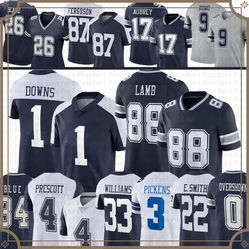 CeeDee Lamb George Pickens Dak Prescott Football Jersey Brandon AubreyEmmitt Smi - SitterJersey.com