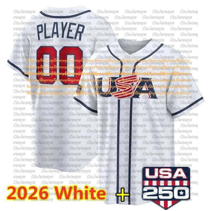 2025 2026 WBC USA Team Baseball Jersey Aaron Judge Bryce Harper Mookie Betts Bob - SitterJersey.com