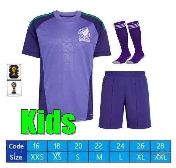 Mexico 2026 World Cup RAUL CHICHARITO Soccer Jersey 26 27 H LOZANO Kids Kit Foot - SitterJersey.com