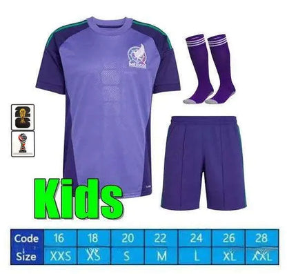 Mexico 2026 World Cup RAUL CHICHARITO Soccer Jersey 26 27 H LOZANO Kids Kit Foot - SitterJersey.com