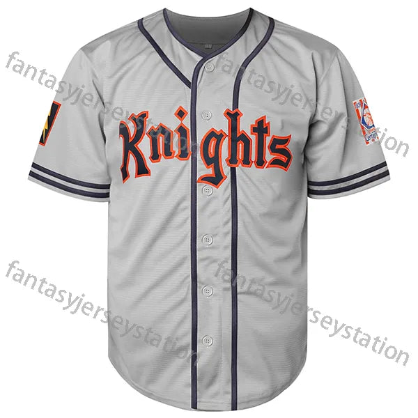 Men's Vintage #9 Knights Baseball Jersey - Retro Gray, Polyester, Machine Washab - SitterJersey.com