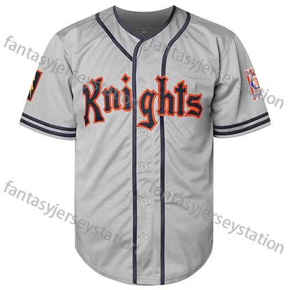 Men's Vintage #9 Knights Baseball Jersey - Retro Gray, Polyester, Machine Washab - SitterJersey.com