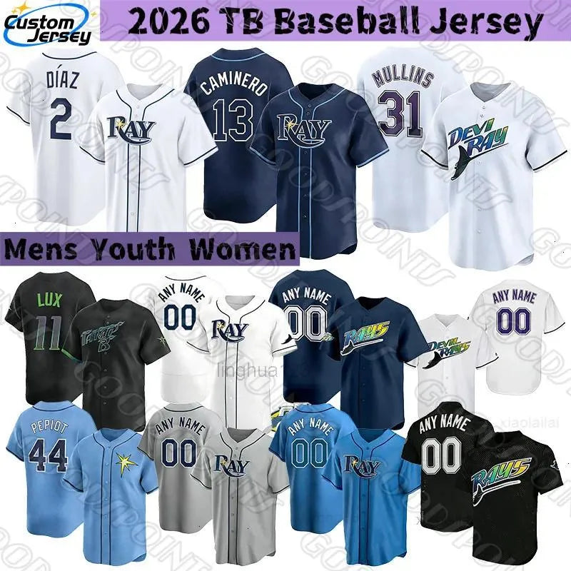Tampa BayS rays jersey Yandy Diaz Junior Caminero Cedric Mullins Lux Ryan Pepiot - SitterJersey.com