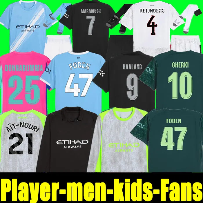 Soccer Jersey Man City 25 26 27 Man Citys HAALAND FODEN Soccer Jersey DONNARUMMA DOKU MARMOUSH GVARDIOL DE BRUYNE NICORetro ManchesterS City26 27 Football Shirt Man Kids Retro - SitterJersey.com