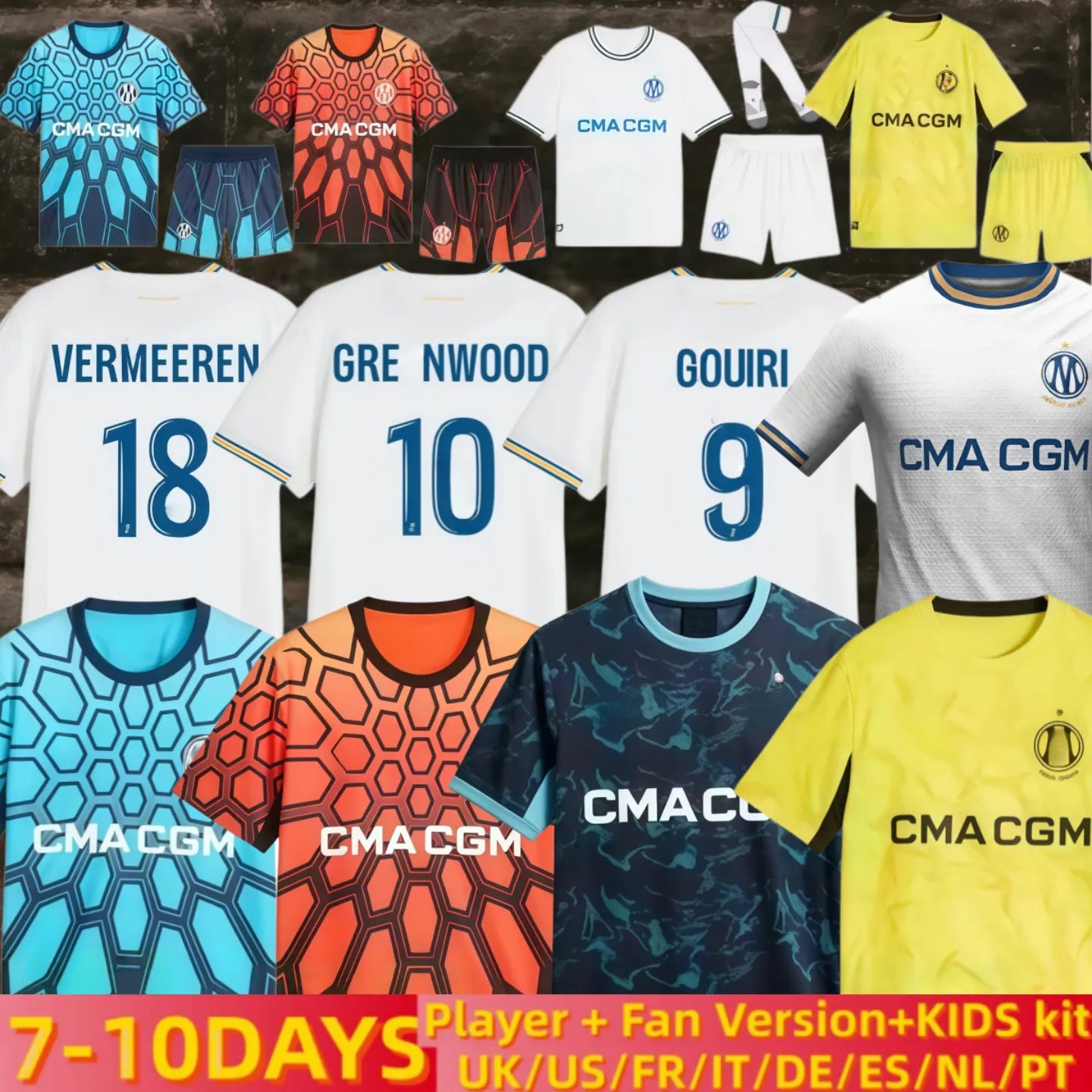 26 27 Maillot Marseille 2027 OM Monumentale Soccer Jerseys GREENWOOD RULLI BALER - SitterJersey.com