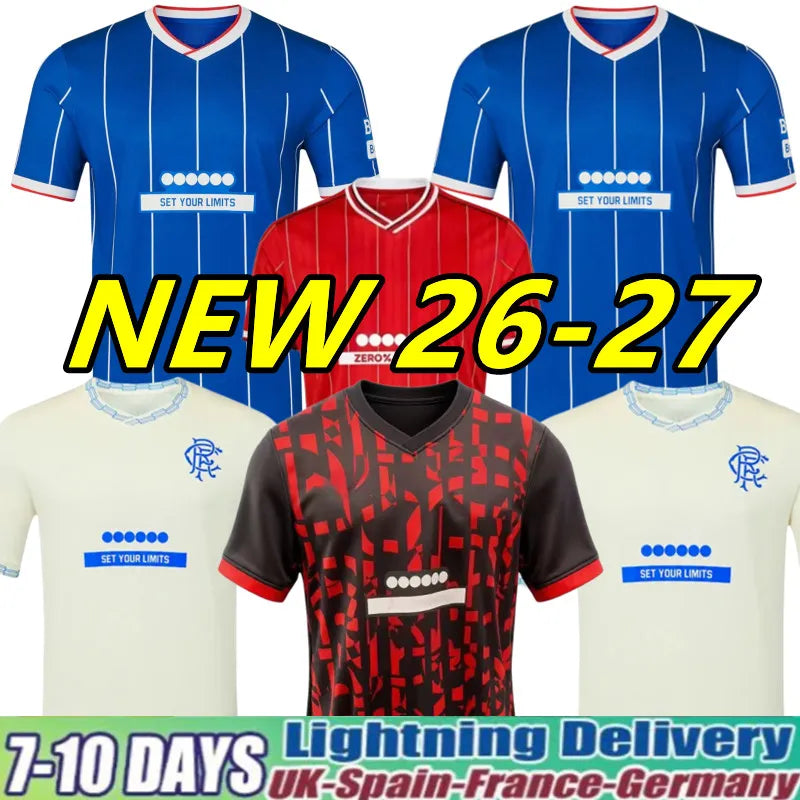 2026 27 Glasgow RangersS fc home soccer jersey 2026 home Ranger COLAK ROOFE LUND - SitterJersey.com